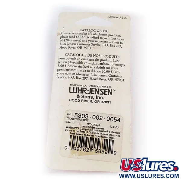 Luhr Jensen Loco 2 UV Lepel, Geel/Rood/Nikkel, 7g, UV-reactief, #10000