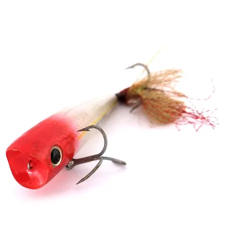XCalibur Excalibur Super Pop-R Topwater, Zilver-Rood, 10g, Veren, #10014