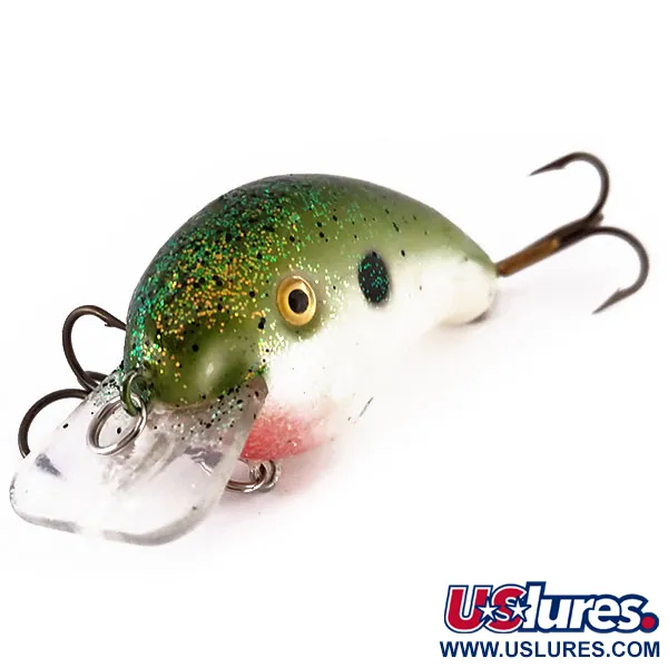 Strike King square bill Plug, Groen-Goud, 7g, Squarebill, #10026