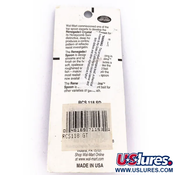 Renegade Crystalina Spoon Lepel, Oranje/Zwart, 7g, Honingraat, #10039