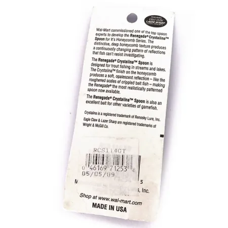 Renegade Crystalina Spoon Lepel, Groen-Goud-Oranje, 11g, Wafel, #10040