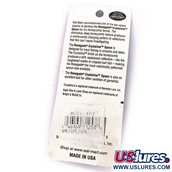 Renegade Crystalina Spoon Lepel, Groen-Goud-Oranje, 11g, Wafel, #10040