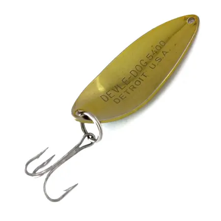 Dardevle Devle Dog 5400 Lepel, Goud / Groen, 14g, Devil Logo, #10054