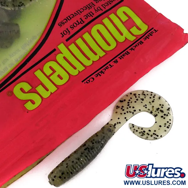 Chompers Single Tail Grub Softbait, Pepper, 13st, Krulstaart, #10067