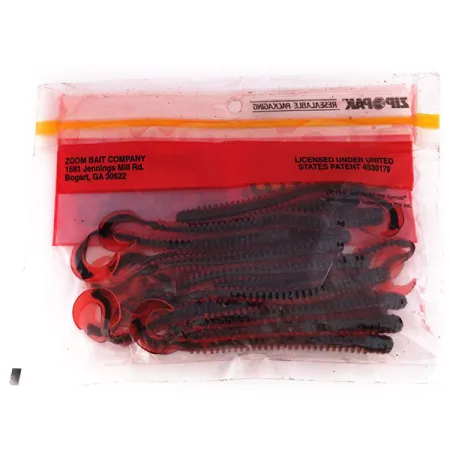 Zoom Super Salt Plus Softbait, Red / Black, 18 stuks, #10068