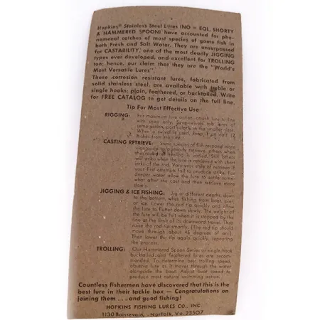 Hopkins Shorty 75 Lepel, Gehamerd nikkel, 21g, RVS, #10069