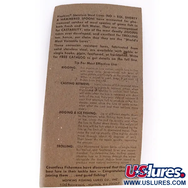 Hopkins Shorty 75 Lepel, Gehamerd nikkel, 21g, RVS, #10069