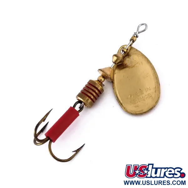 Mepps Aglia 2 Spinner, Rood/Wit/Messing, 4,5g, Messing Beugel, #10075