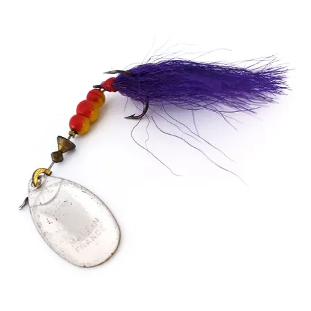 Mepps Aglia 4 Bucktail Spinner, Zilver/Paars, 10g, Bucktail, #10080