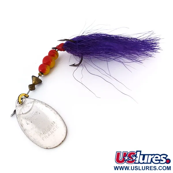 Mepps Aglia 4 Bucktail Spinner, Zilver/Paars, 10g, Bucktail, #10080