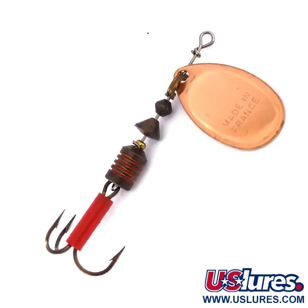 Mepps Aglia 2 Spinner, Koper, 4.5g, rood hoesje op de dreg, #10082