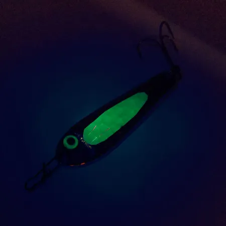 Bass Pro Shops Jigging Spoon, Nikkel / Groen, 25g, Gehamerd, #10113