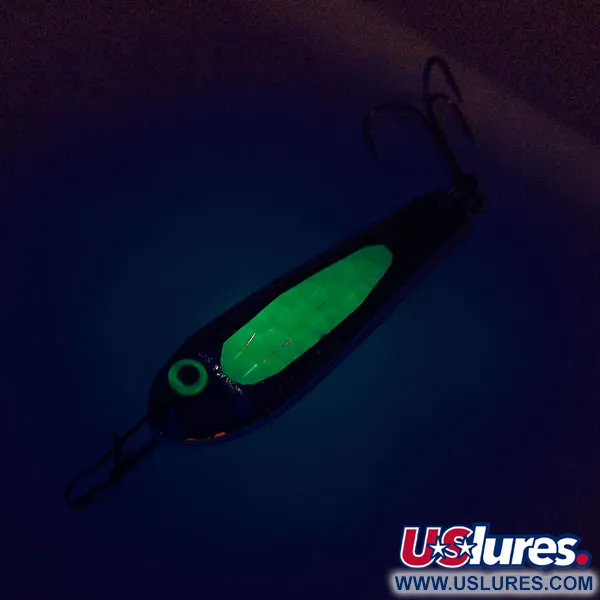 Bass Pro Shops Jigging Spoon, Nikkel / Groen, 25g, Gehamerd, #10113