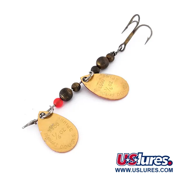 Thomas Double Spinn Dubbelbladige spinner, Goud / Rood, 5g, USA, #10133