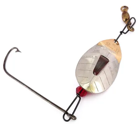 Pflueger June Bug Spinner, Nikkel/Rood, 5.5g, Offset Blad, #10137