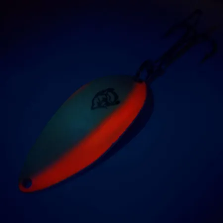 Eppinger Dardevle Devle Dog Lepel, Wit/Oranje/Nikkel, 18g, #10166