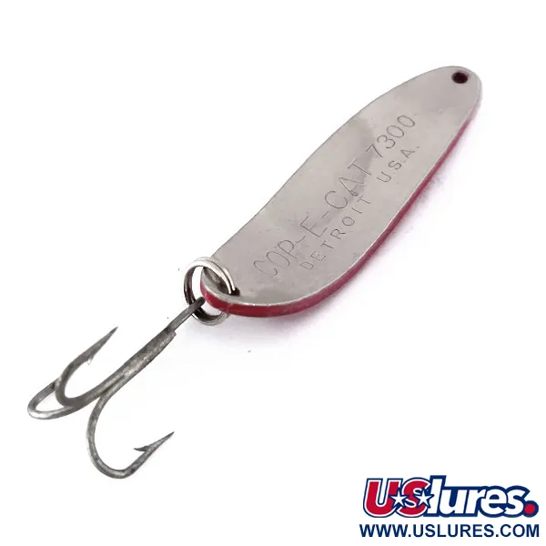 Dardevle Cop-E-Cat 7400 Lepel, Rood/Wit/Nikkel, 14g, Vintage, #10167