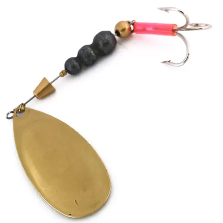 Vintage Mepps Comet 5 Spinner, Messing, 8cm, Roze attractor, #10199