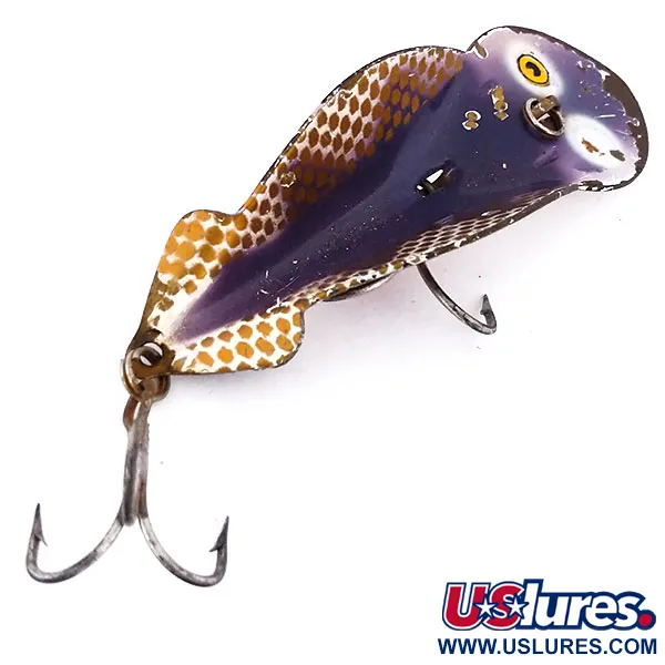 Buck Perry Spoonplug Kunstaas, Bruin/Goud/Rood, 10g, Vintage, #10200