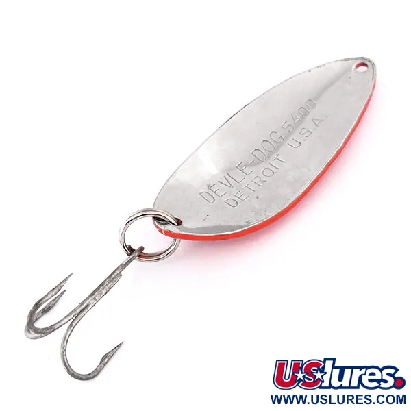 Dardevle Devle Dog 5400 Lepel, Fluo-Rood/Nikkel, 14g, Glow, #10211
