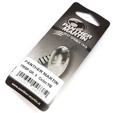 Panther Martin 9 Spinner, Geel/Zwart, 11g, Doorlopende As, #10246