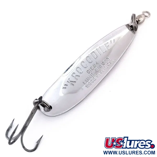 Luhr Jensen Krocodile Die #4 Lepel, Nikkel / Blauw, 19g, USA, #10296