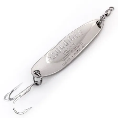 Luhr Jensen Krocodile Die #3 Lepel, Nikkel/Groen, 10g, Verzwaard, #10297