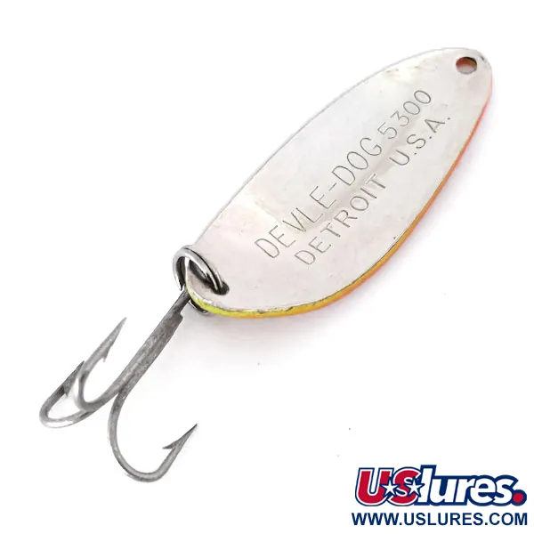 Eppinger Dardevle Devle Dog 5300 UV Lepel, Geel/Oranje/Nikkel, 10g, #10361