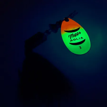 Mepps Aglia 3 dressed Fluo UV Spinner, Fluo, 7.3g, UV-finish, #10431