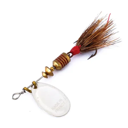 Mepps Aglia 1 Dressed Spinner, Zwart / Wit, 3.5g, Dreg met haar, #10433