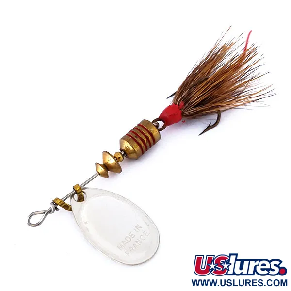 Mepps Aglia 1 Dressed Spinner, Zwart / Wit, 3.5g, Dreg met haar, #10433