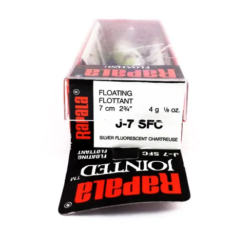 Rapala Jointed J7 Plug, SFC Chartreuse, 4g, Drijvend, #10598