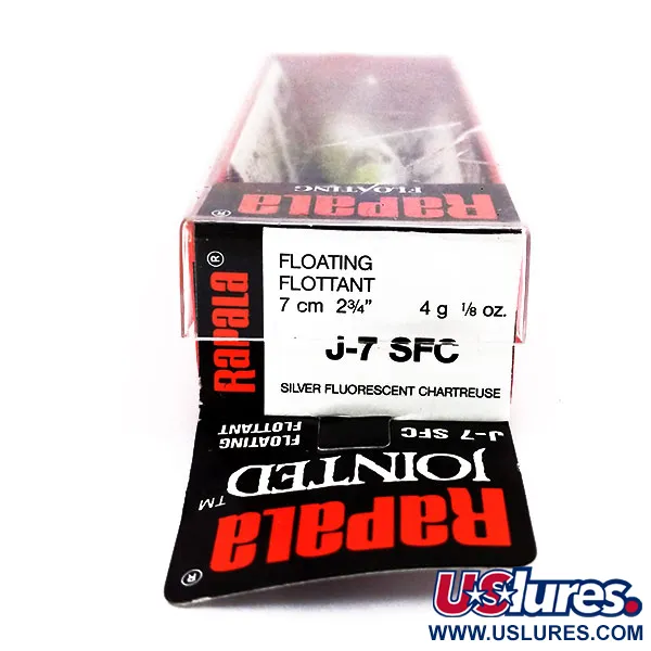 Rapala Jointed J7 Plug, SFC Chartreuse, 4g, Drijvend, #10598