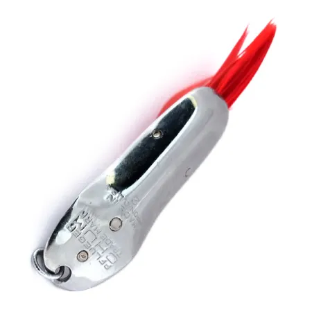 Pflueger Chum Weedless Spoon Lepel, Nikkel/Rood, 8g, Veren, #10600