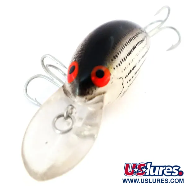 Bomber model B 4A Crankbait, Zilver/Zwart, 7g, Drijvend, #10605