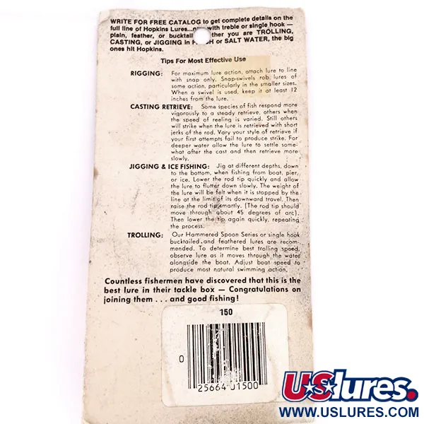 Hopkins shorty 150 Jig Lure, Gehamerd nikkel, 42g, Enkele haak, #10617