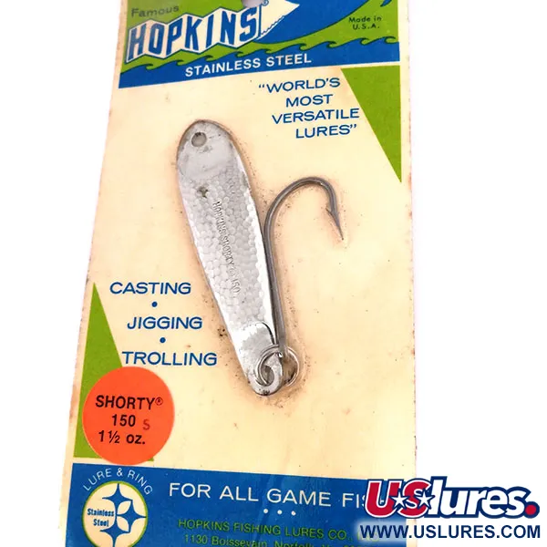 Hopkins shorty 150 Jig Lure, Gehamerd nikkel, 42g, Enkele haak, #10617