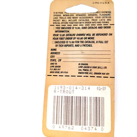 Luhr Jensen Hus-lure Lepel, Regenboogforel, 7g, Vintage, #10637