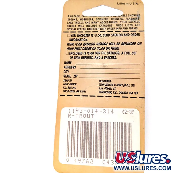 Luhr Jensen Hus-lure Lepel, Regenboogforel, 7g, Vintage, #10637