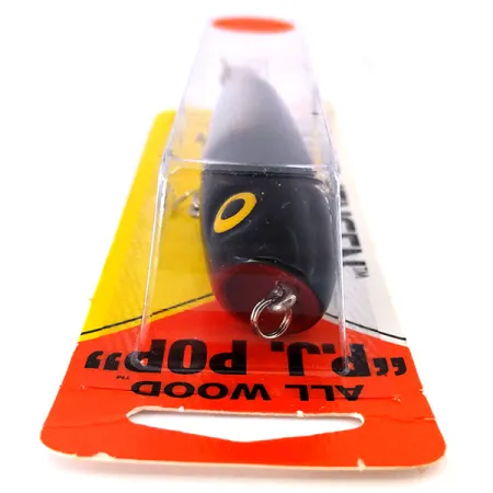 Luhr Jensen P.J.POP Popper, Zilver / Zwart, 17g, Houten body, #10658