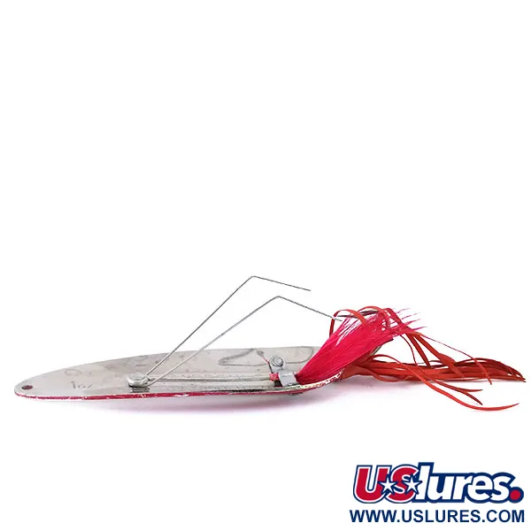 Eppinger Weedless Dardevle Lepel, Rood/Wit/Nikkel, 28g, Wierloos, #10692