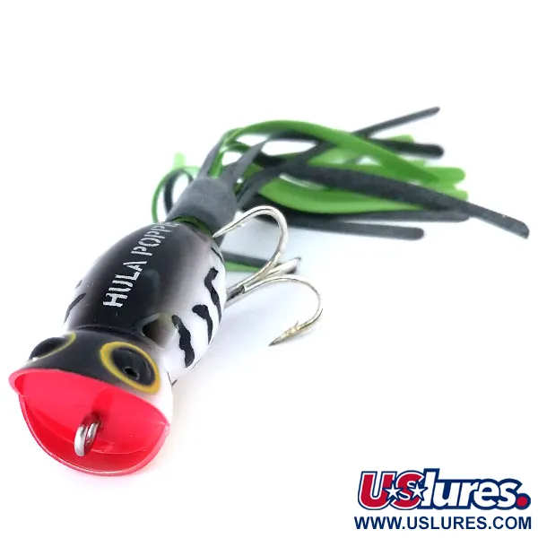 Fred Arbogast Hula Popper Topwater, Zwart/Wit, 5g, #10701