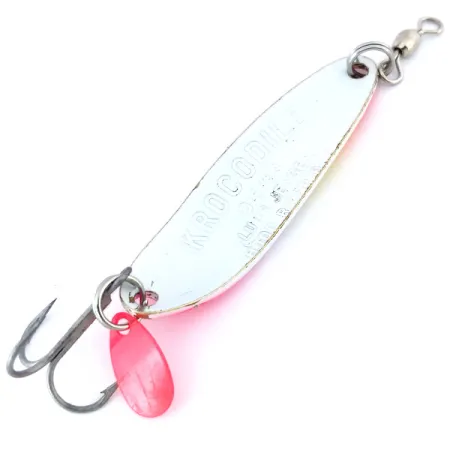 Luhr Jensen Krocodile Die #3 UV Lepel, Wit / Roze, 10g, UV, #10711