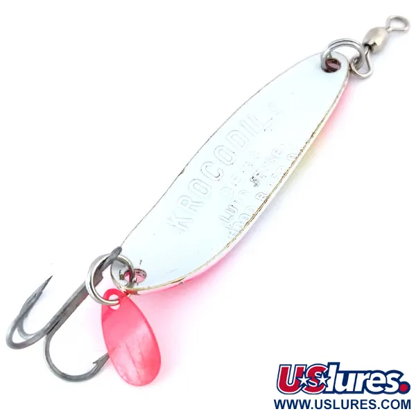 Luhr Jensen Krocodile Die #3 UV Lepel, Wit / Roze, 10g, UV, #10711
