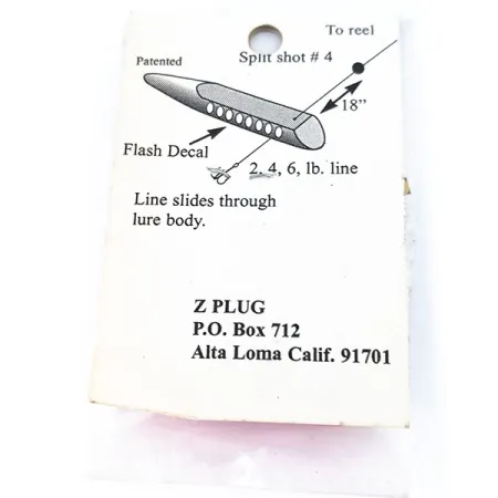 ZPlug Lures Z Plug Mini Inline-Kunstaas, Roze, 2g, Lijn-doorvoer, #10796