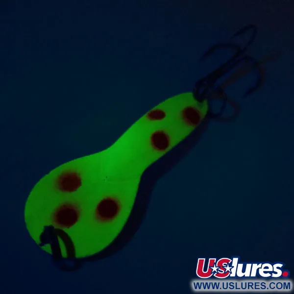 Acme Dazzler #2 UV Lepel, Geel-Rood gestippeld, 7g, UV-finish, #10800