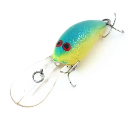 Norman DD 14 Crankbait, Geel/Groen/Glitters, 16g, Ratelkamer, #10920