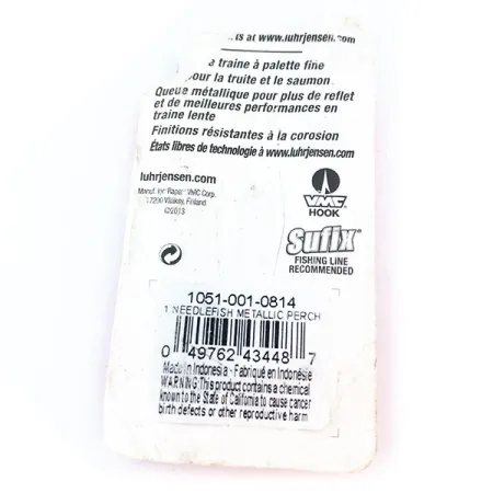 Luhr Jensen Needlefish 1 Lepel, Fire Tiger, 2g, Flipper, #1051-001-0814