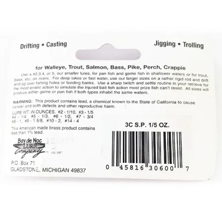 Bay de Noc Swedish pimple 3 Lepel, Koper, 5.7g, Flikkerblad, #11112