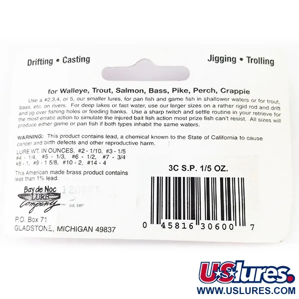 Bay de Noc Swedish pimple 3 Lepel, Koper, 5.7g, Flikkerblad, #11112